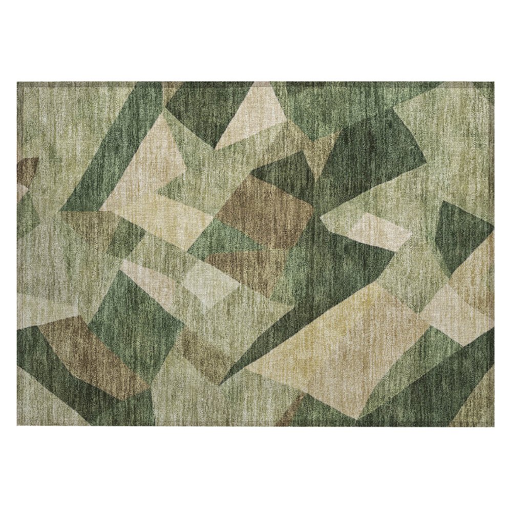 Machine Washable Indoor/Outdoor Chantille ACN2374 Green 1'8" x 2'6" Rug. Picture 1