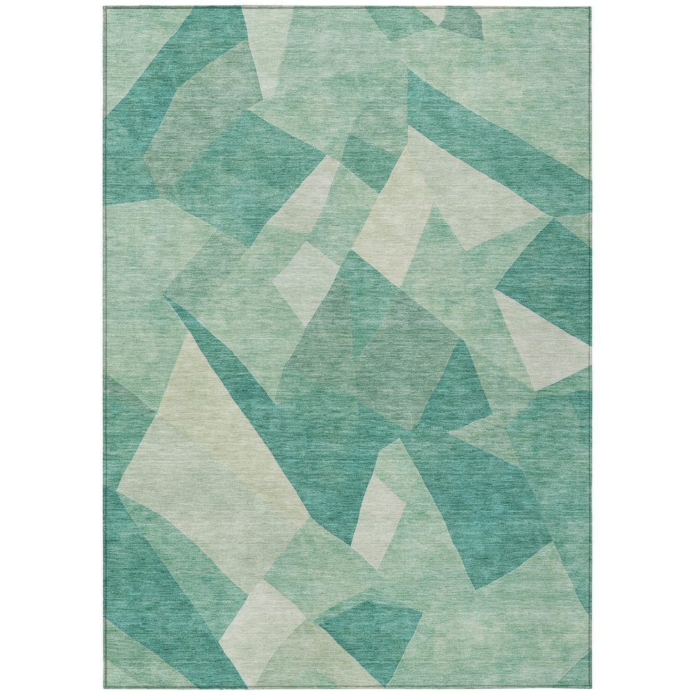 Machine Washable Indoor/Outdoor Chantille ACN2374 Teal 2'6" x 3'10" Rug. Picture 1