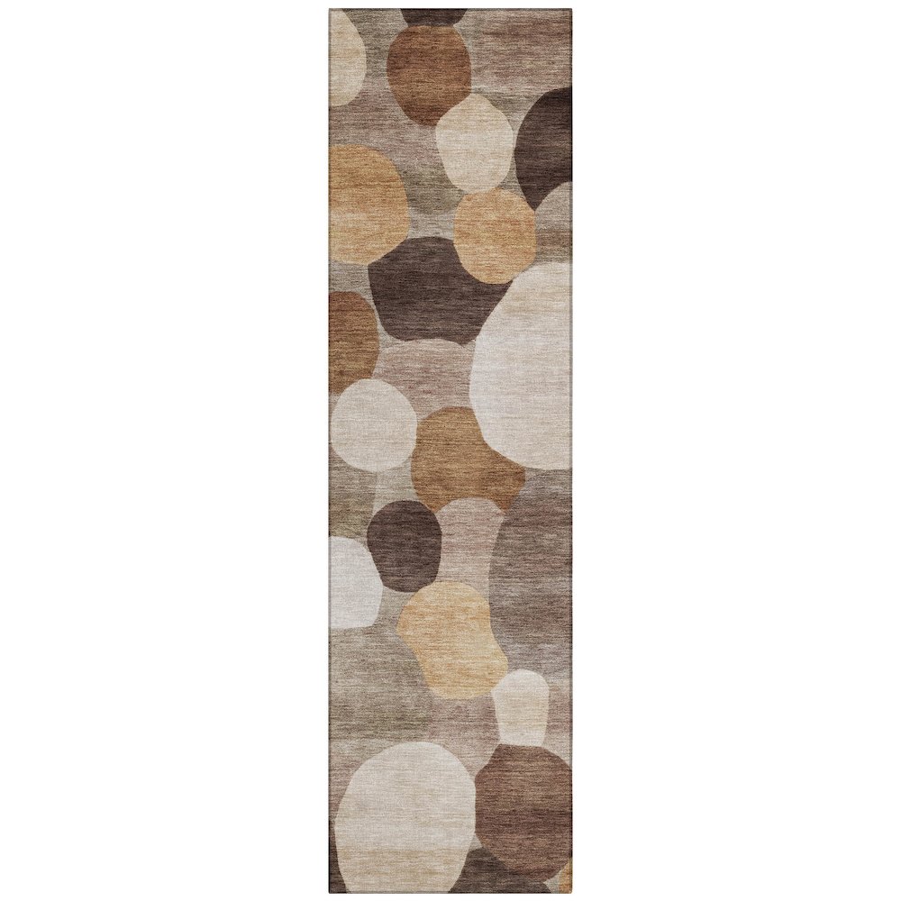 Machine Washable Indoor/Outdoor Chantille ACN2375 Brown 2'3" x 7'6" Runner Rug. Picture 1