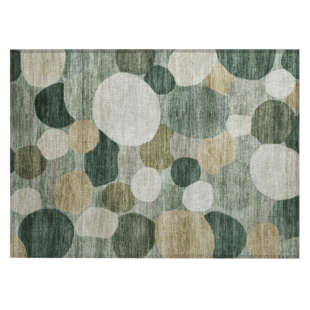 Machine Washable Indoor/Outdoor Chantille ACN2375 Green 1'8" x 2'6" Rug. Picture 1