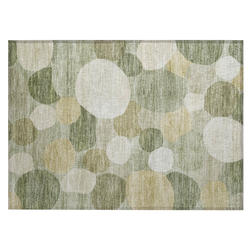 Machine Washable Indoor/Outdoor Chantille ACN2375 Green 1'8" x 2'6" Rug. Picture 1