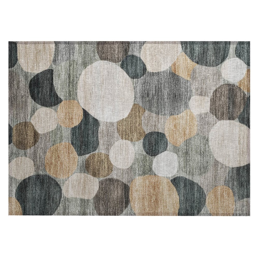 Machine Washable Indoor/Outdoor Chantille ACN2375 Brown 1'8" x 2'6" Rug. Picture 1