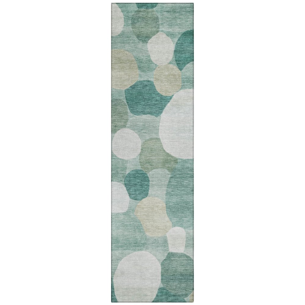 Machine Washable Indoor/Outdoor Chantille ACN2375 Teal 2'3" x 7'6" Runner Rug. Picture 1
