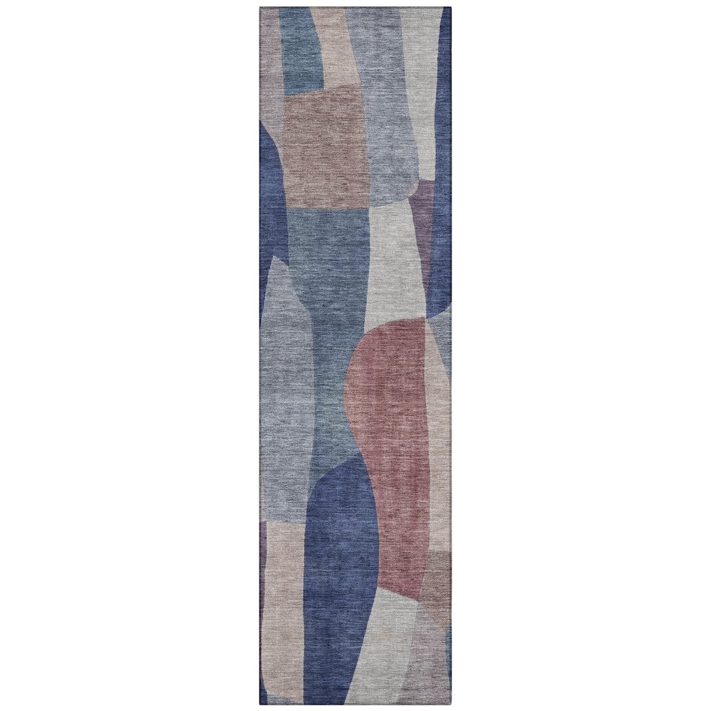 Machine Washable Indoor/Outdoor Chantille ACN2376 Blue 2'3" x 7'6" Runner Rug. Picture 1