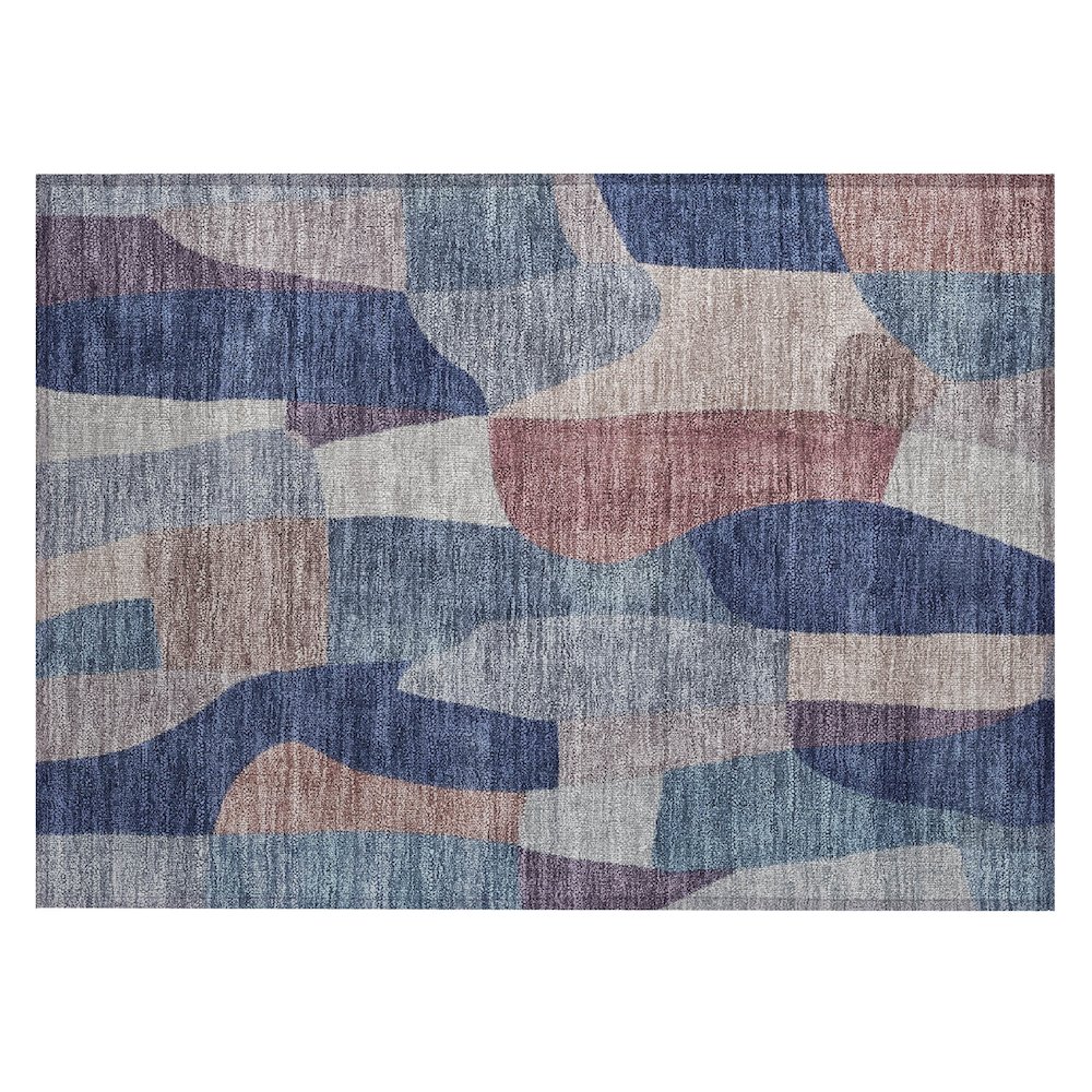 Machine Washable Indoor/Outdoor Chantille ACN2376 Blue 1'8" x 2'6" Rug. Picture 1