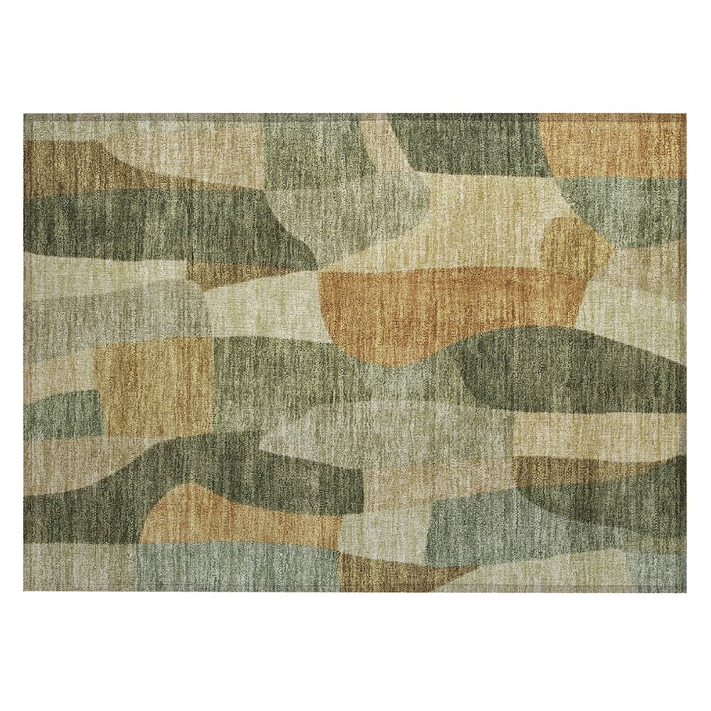 Machine Washable Indoor/Outdoor Chantille ACN2376 Green 1'8" x 2'6" Rug. Picture 1