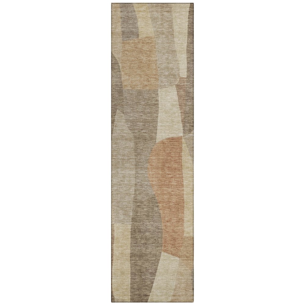 Machine Washable Indoor/Outdoor Chantille ACN2376 Brown 2'3" x 7'6" Runner Rug. Picture 1