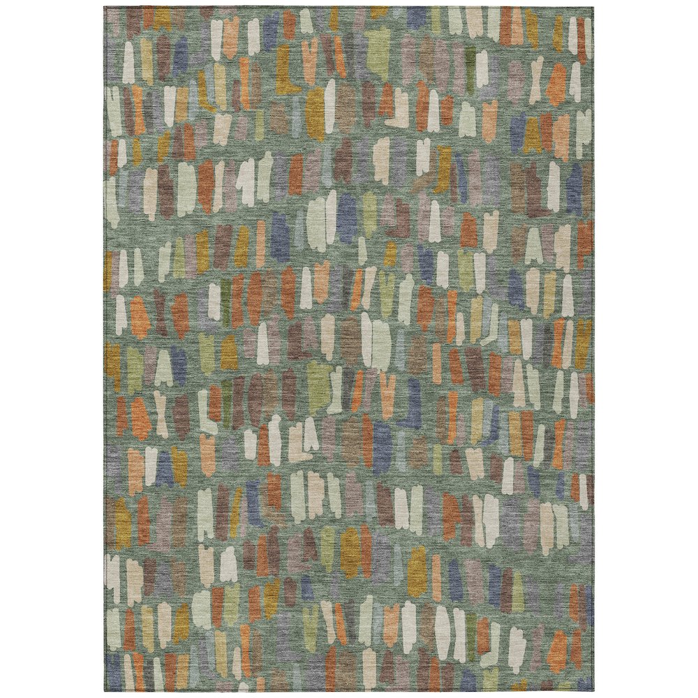 Machine Washable Indoor/Outdoor Chantille ACN2377 Green 2'6" x 3'10" Rug. Picture 1