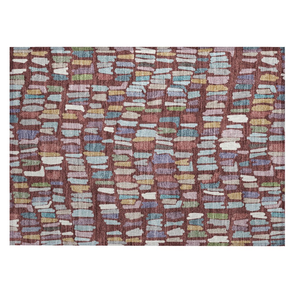 Machine Washable Indoor/Outdoor Chantille ACN2377 Red 1'8" x 2'6" Rug. Picture 1