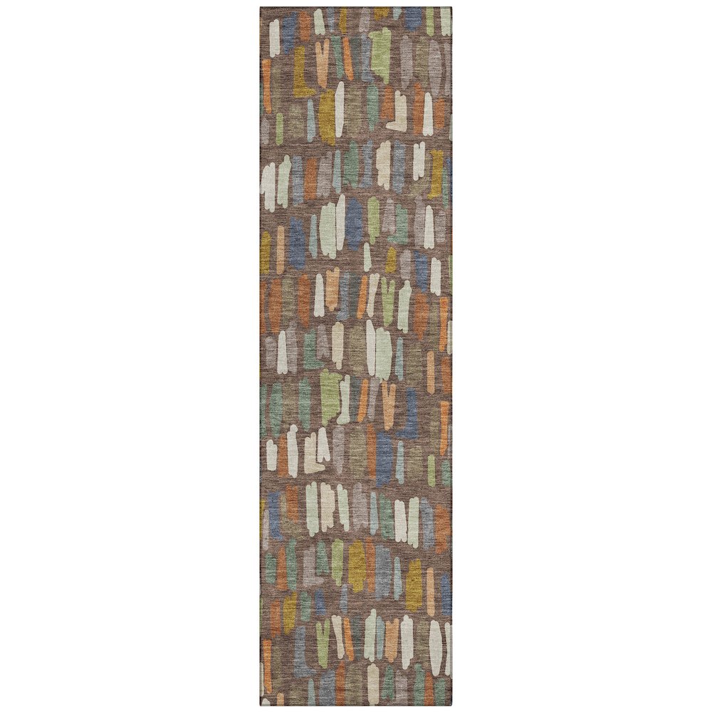 Machine Washable Indoor/Outdoor Chantille ACN2377 Brown 2'3" x 7'6" Runner Rug. Picture 1