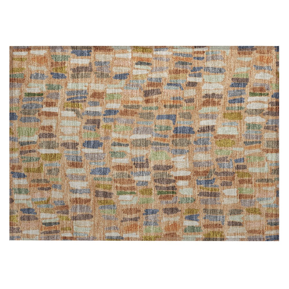 Machine Washable Indoor/Outdoor Chantille ACN2377 Orange 1'8" x 2'6" Rug. Picture 1