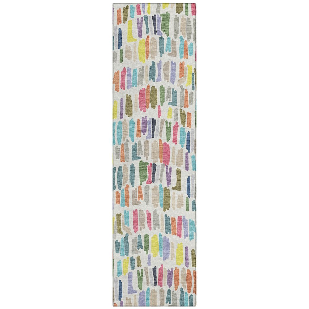 Machine Washable Indoor/Outdoor Chantille ACN2377 Ivory 2'3" x 7'6" Runner Rug. Picture 1