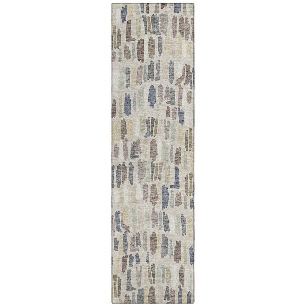 Machine Washable Indoor/Outdoor Chantille ACN2377 Ivory 2'3" x 7'6" Runner Rug. Picture 1