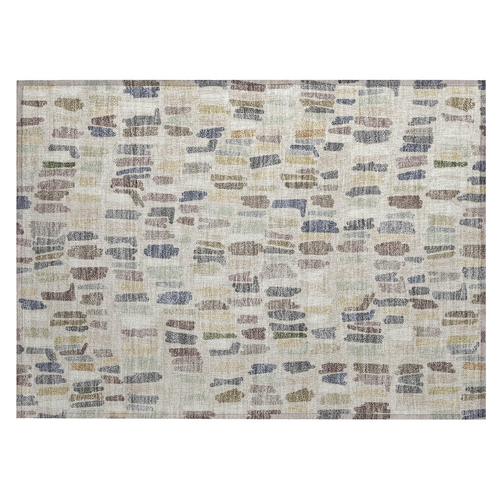 Machine Washable Indoor/Outdoor Chantille ACN2377 Ivory 1'8" x 2'6" Rug. Picture 1