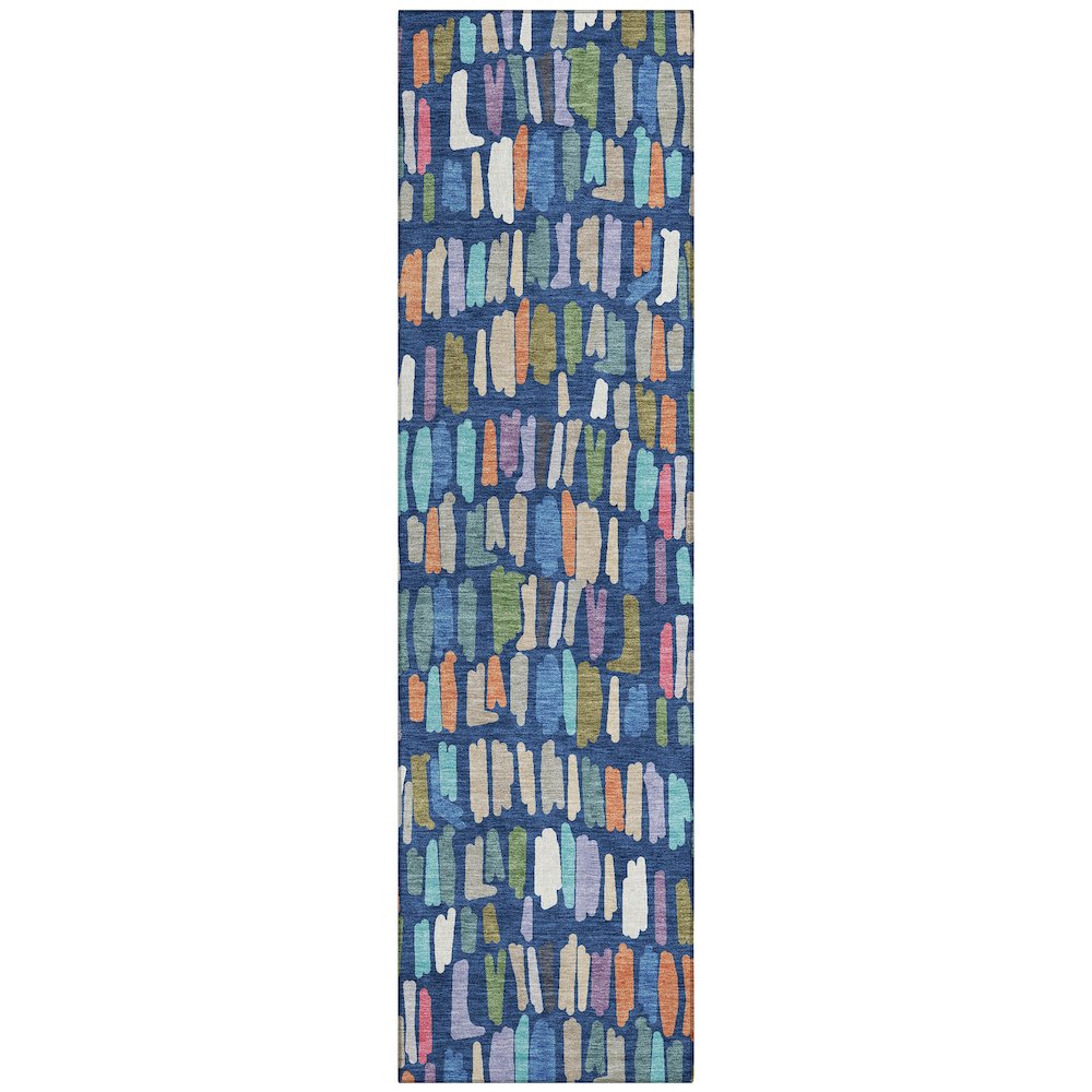 Machine Washable Indoor/Outdoor Chantille ACN2377 Blue 2'3" x 7'6" Runner Rug. Picture 1