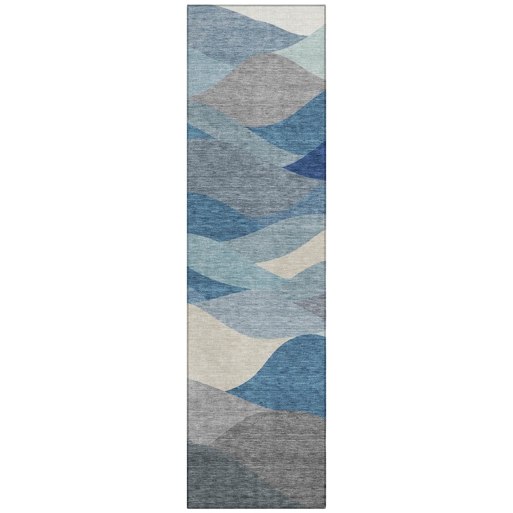 Machine Washable Indoor/Outdoor Chantille ACN2378 Blue 2'3" x 7'6" Runner Rug. Picture 1
