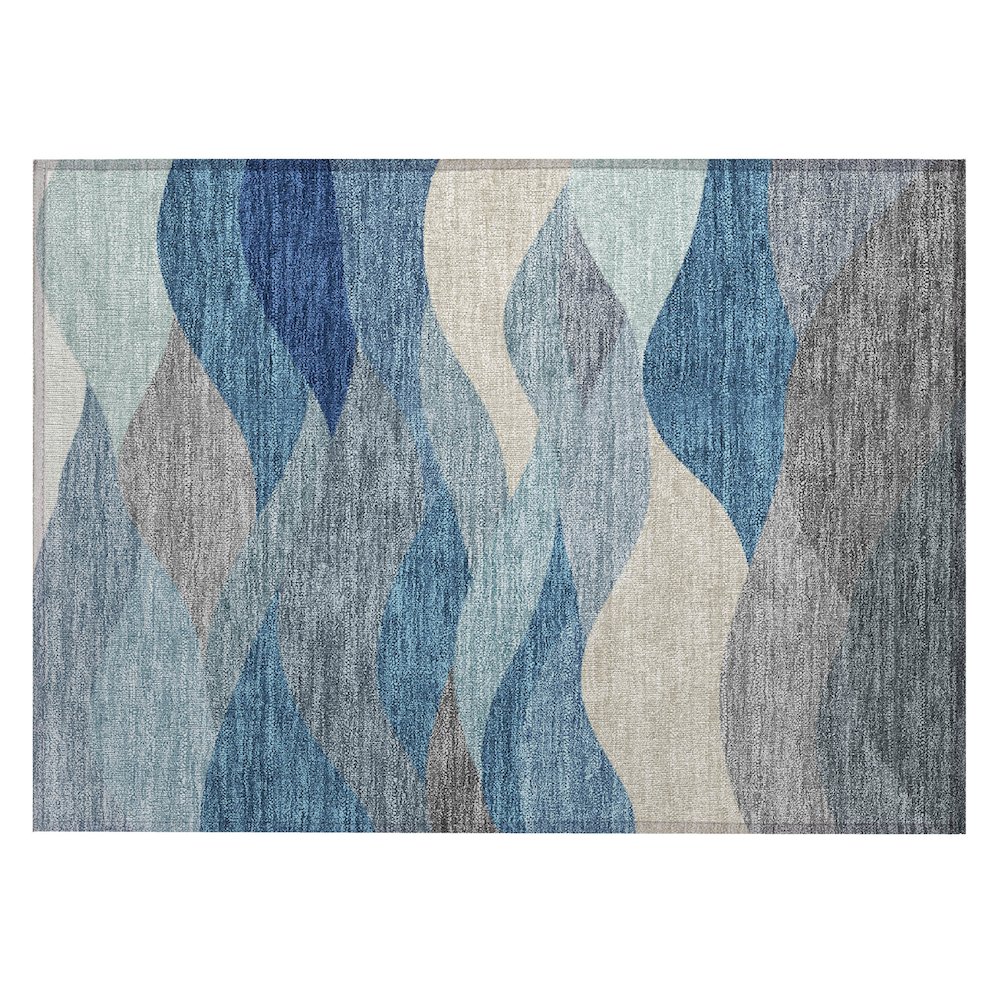 Machine Washable Indoor/Outdoor Chantille ACN2378 Blue 1'8" x 2'6" Rug. Picture 1