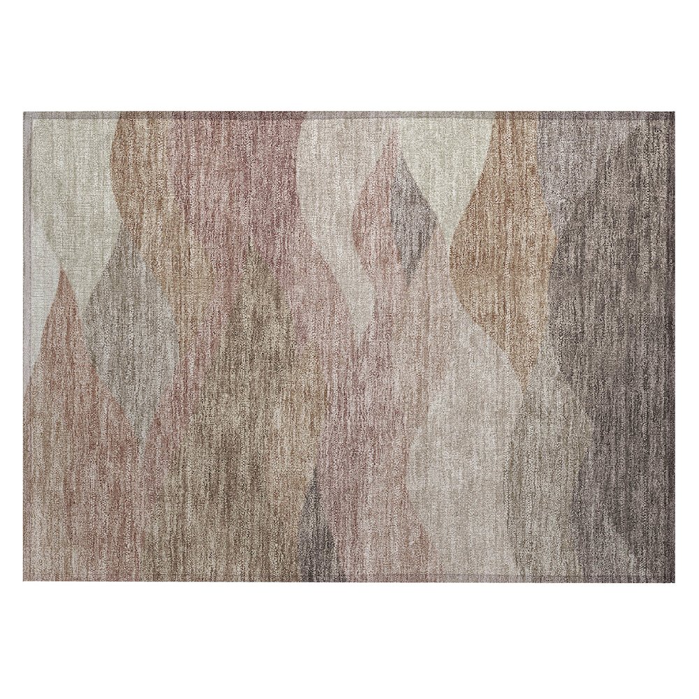 Machine Washable Indoor/Outdoor Chantille ACN2378 Brown 1'8" x 2'6" Rug. Picture 1