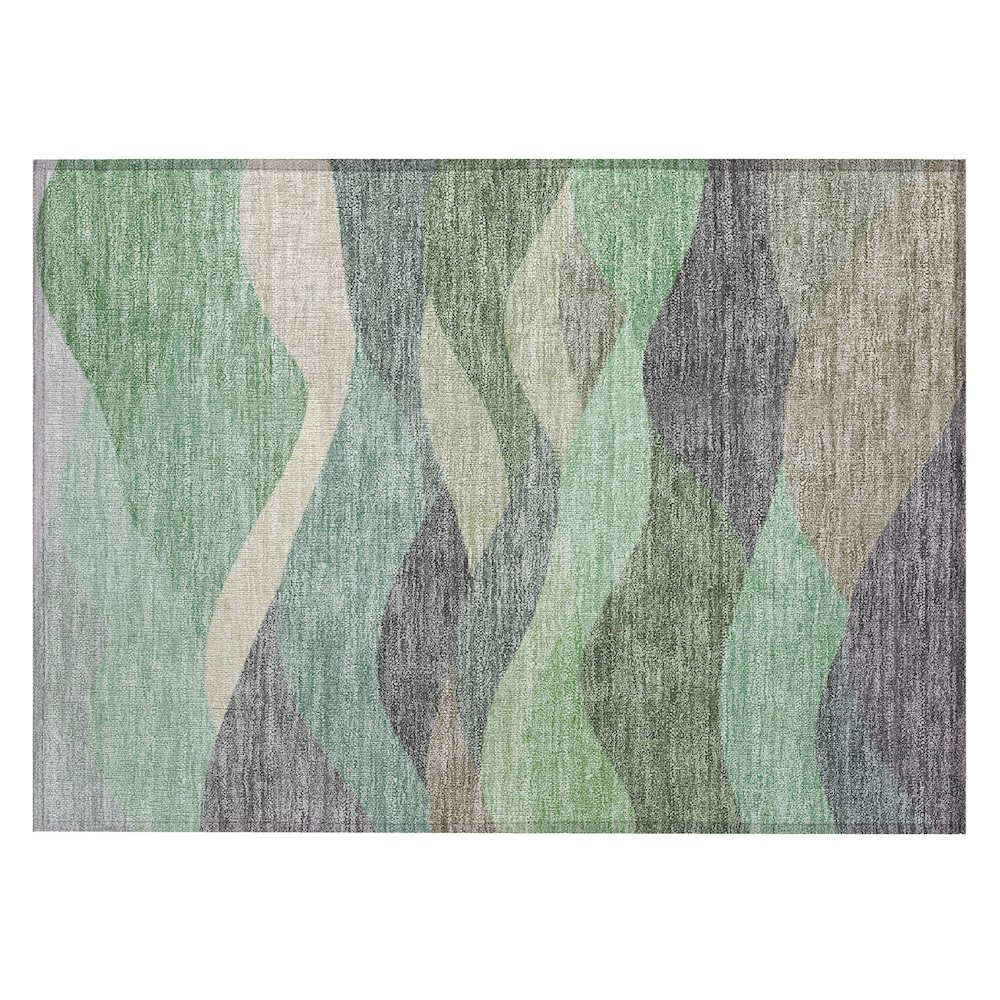 Machine Washable Indoor/Outdoor Chantille ACN2378 Green 1'8" x 2'6" Rug. Picture 1