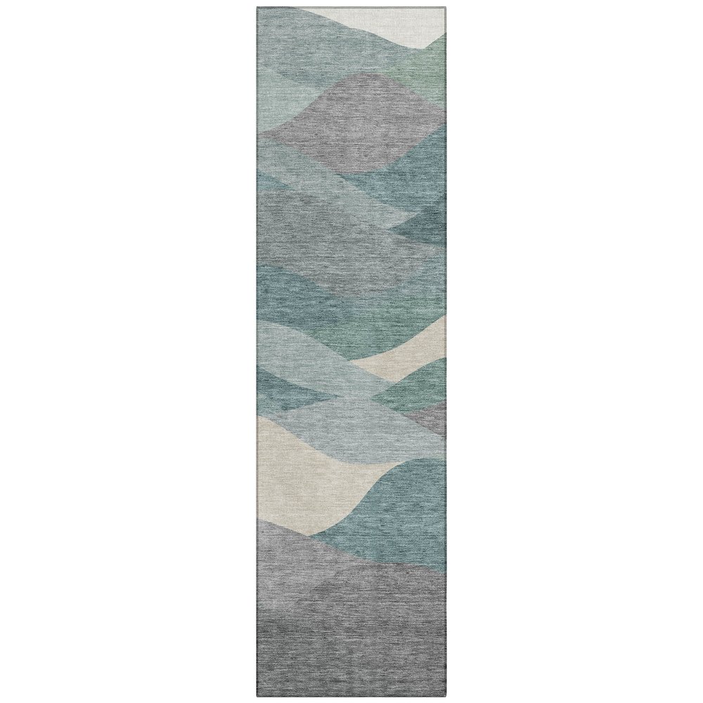 Machine Washable Indoor/Outdoor Chantille ACN2378 Teal 2'3" x 7'6" Runner Rug. Picture 1