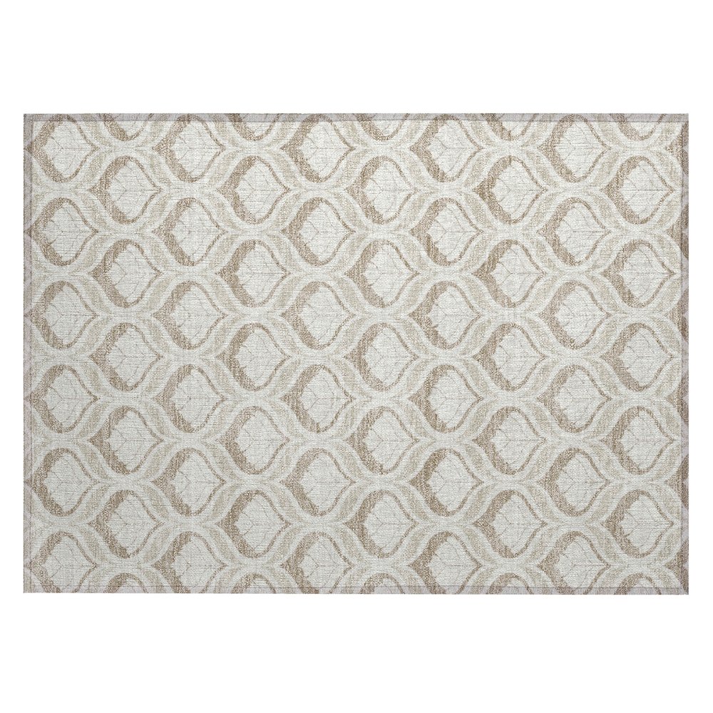 Machine Washable Indoor/Outdoor Chantille ACN2379 Brown 1'8" x 2'6" Rug. Picture 1