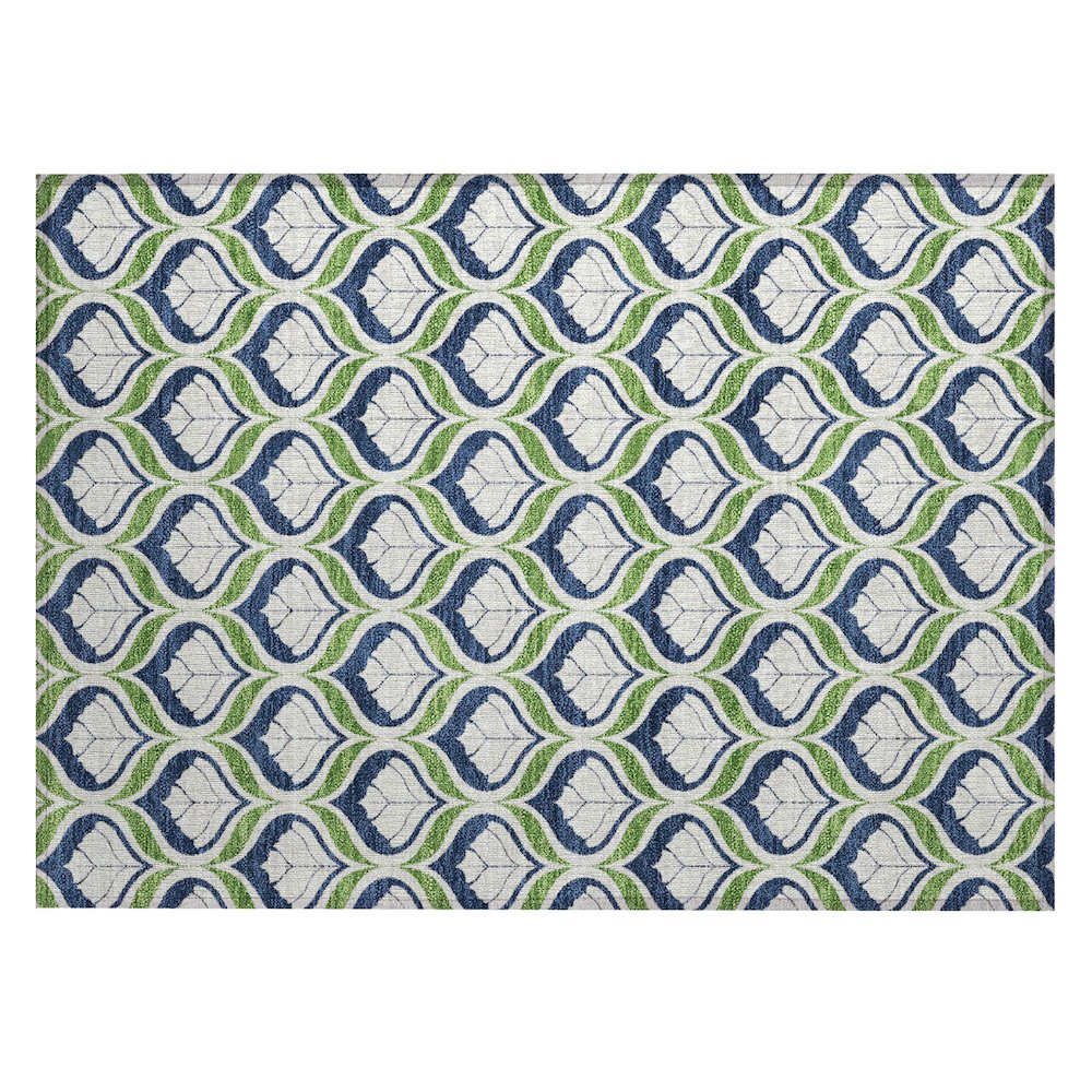 Machine Washable Indoor/Outdoor Chantille ACN2379 Blue 1'8" x 2'6" Rug. Picture 1