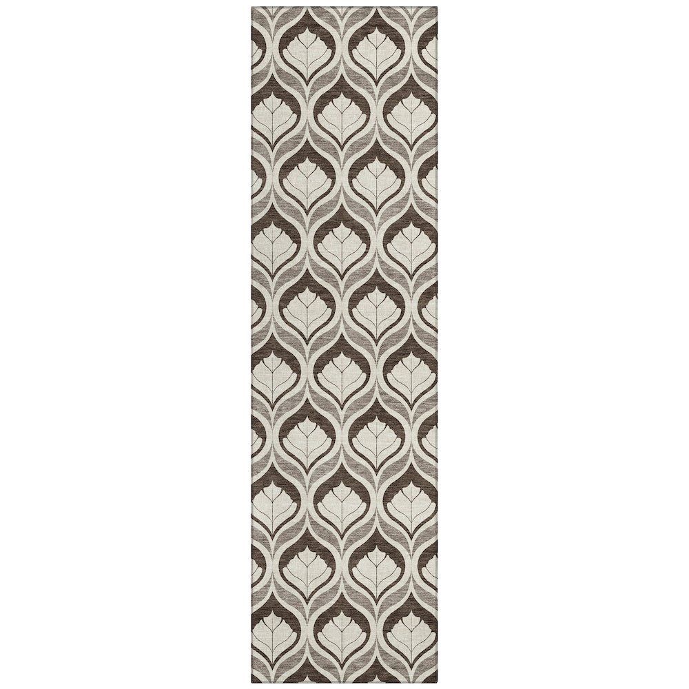 Machine Washable Indoor/Outdoor Chantille ACN2379 Brown 2'3" x 7'6" Runner Rug. Picture 1