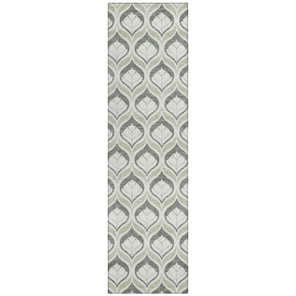 Machine Washable Indoor/Outdoor Chantille ACN2379 Green 2'3" x 7'6" Runner Rug. Picture 1