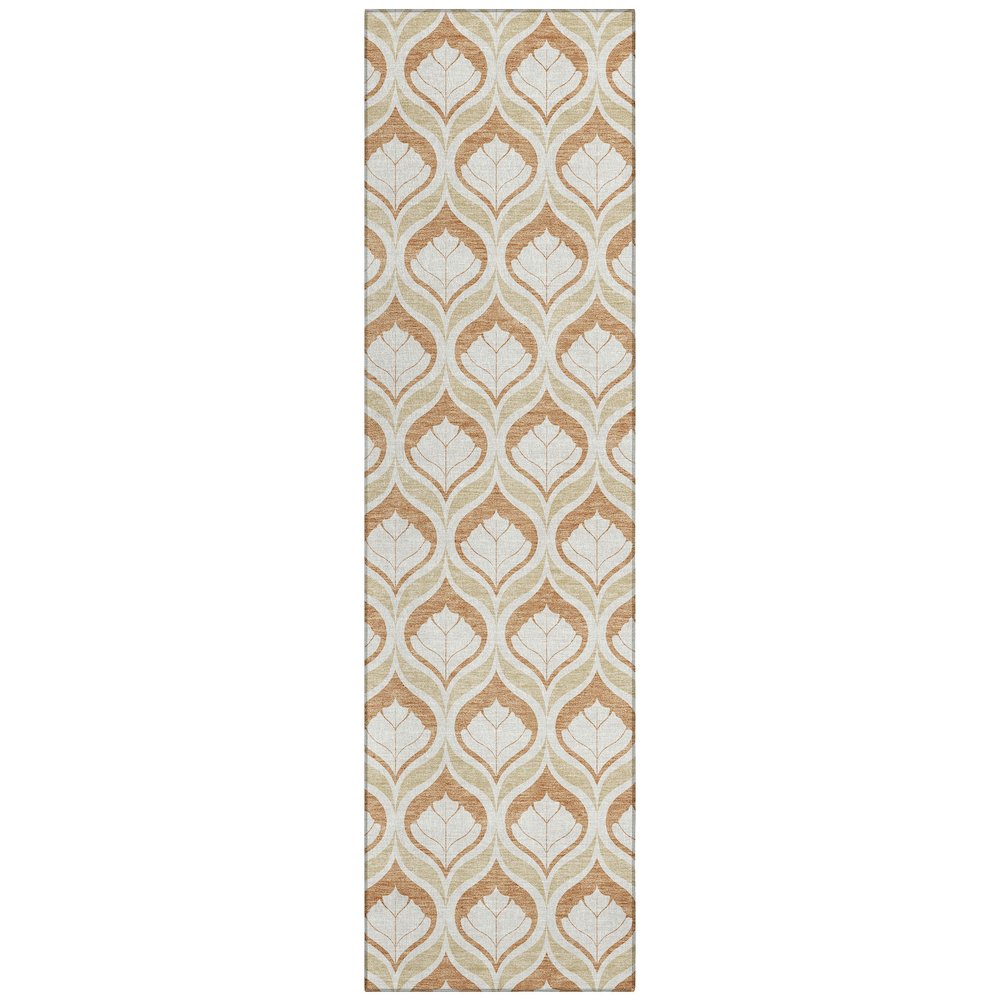 Machine Washable Indoor/Outdoor Chantille ACN2379 Orange 2'3" x 7'6" Runner Rug. Picture 1
