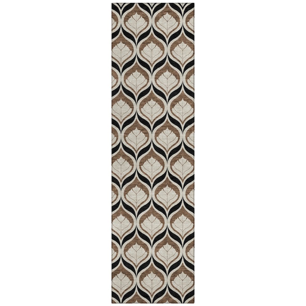 Machine Washable Indoor/Outdoor Chantille ACN2379 Brown 2'3" x 7'6" Runner Rug. Picture 1