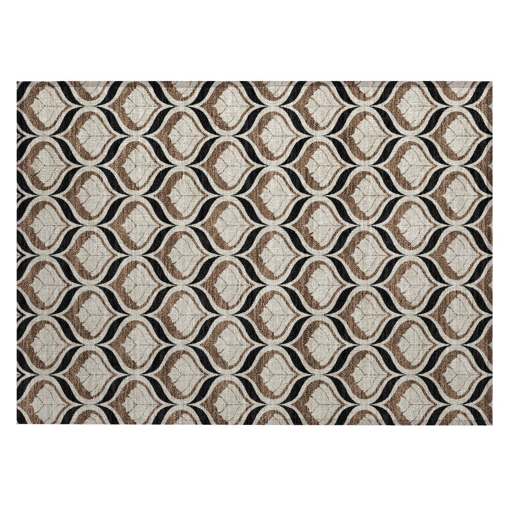 Machine Washable Indoor/Outdoor Chantille ACN2379 Brown 1'8" x 2'6" Rug. Picture 1