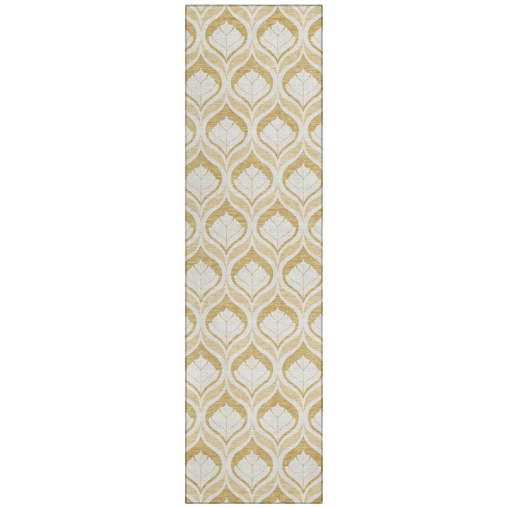 Machine Washable Indoor/Outdoor Chantille ACN2379 Gold 2'3" x 7'6" Runner Rug. Picture 1