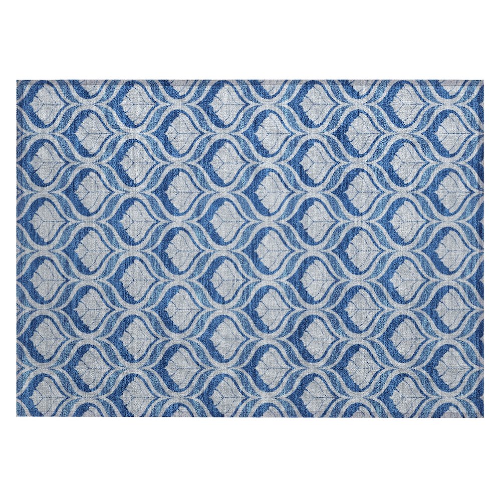 Machine Washable Indoor/Outdoor Chantille ACN2379 Blue 1'8" x 2'6" Rug. Picture 1