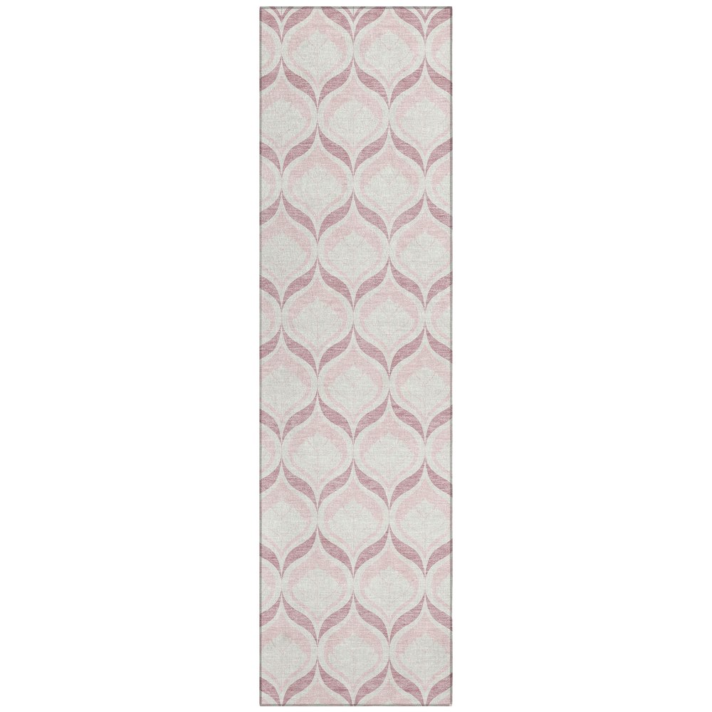 Machine Washable Indoor/Outdoor Chantille ACN2379 Pink 2'3" x 7'6" Runner Rug. Picture 1