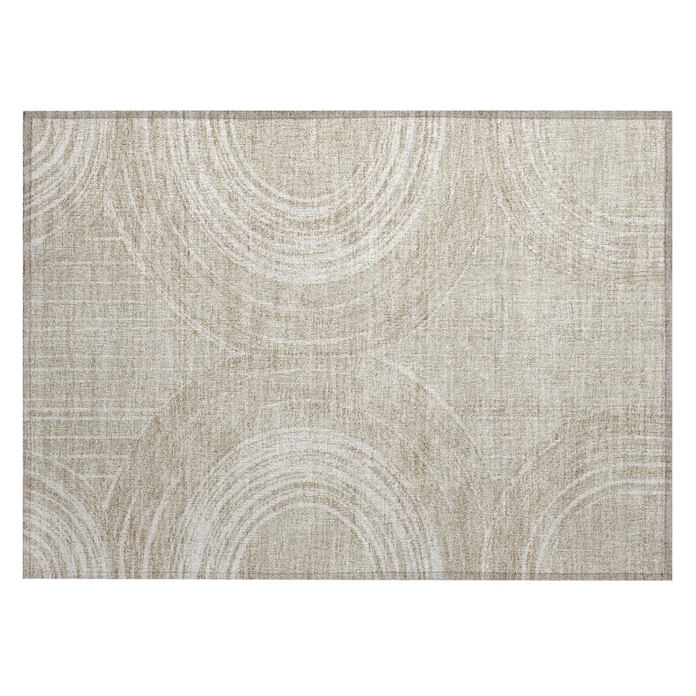 Machine Washable Indoor/Outdoor Chantille ACN2380 Brown 1'8" x 2'6" Rug. Picture 1