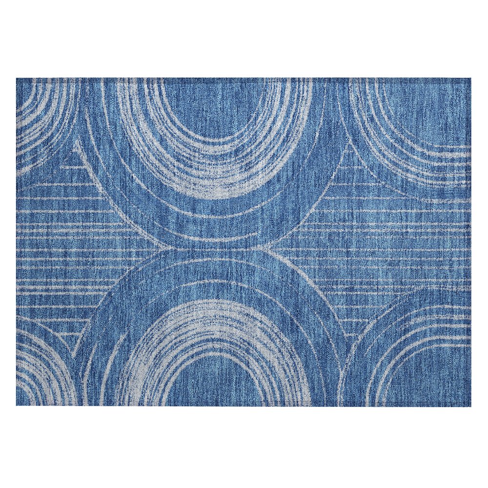 Machine Washable Indoor/Outdoor Chantille ACN2380 Blue 1'8" x 2'6" Rug. Picture 1