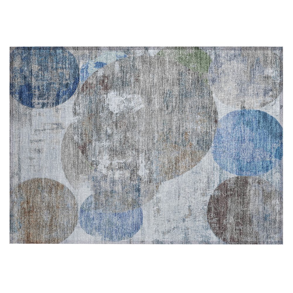 Machine Washable Indoor/Outdoor Chantille ACN2381 Blue 1'8" x 2'6" Rug. Picture 1