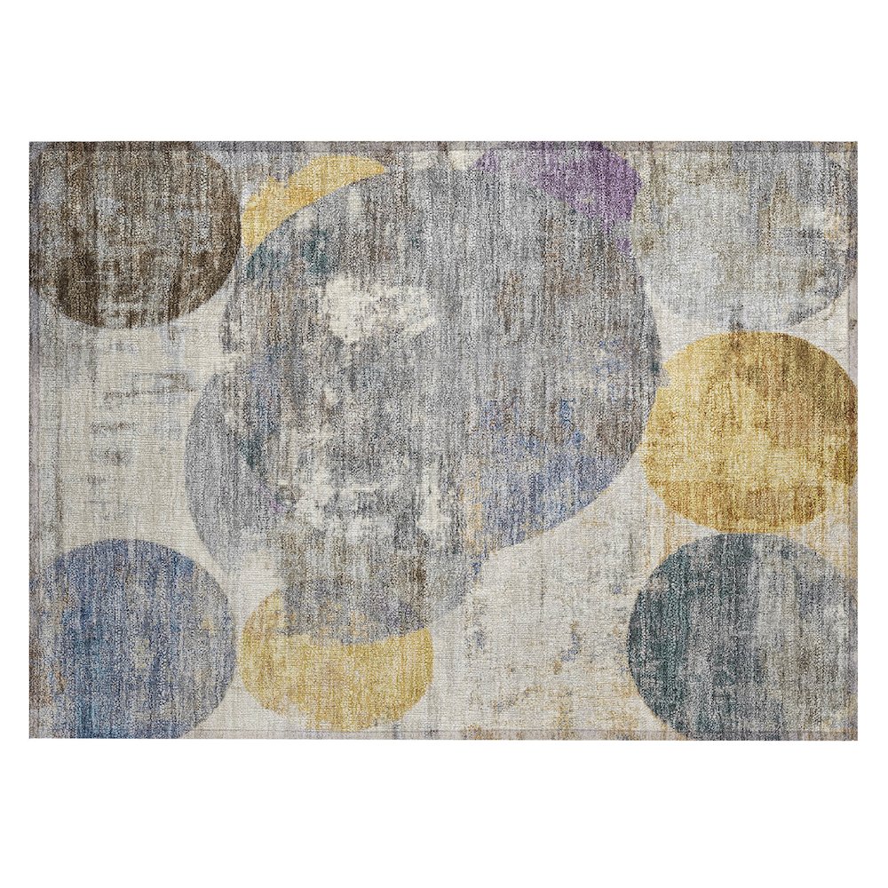 Machine Washable Indoor/Outdoor Chantille ACN2381 Gray 1'8" x 2'6" Rug. Picture 1