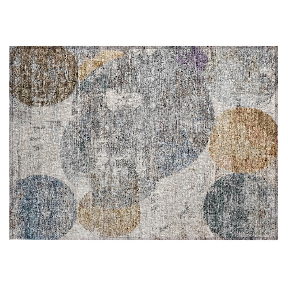 Machine Washable Indoor/Outdoor Chantille ACN2381 Brown 1'8" x 2'6" Rug. Picture 1