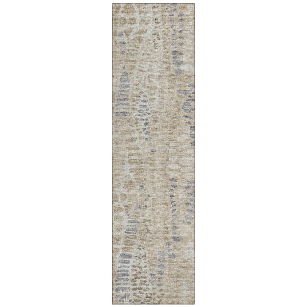 Machine Washable Indoor/Outdoor Chantille ACN2382 Brown 2'3" x 7'6" Runner Rug. Picture 1