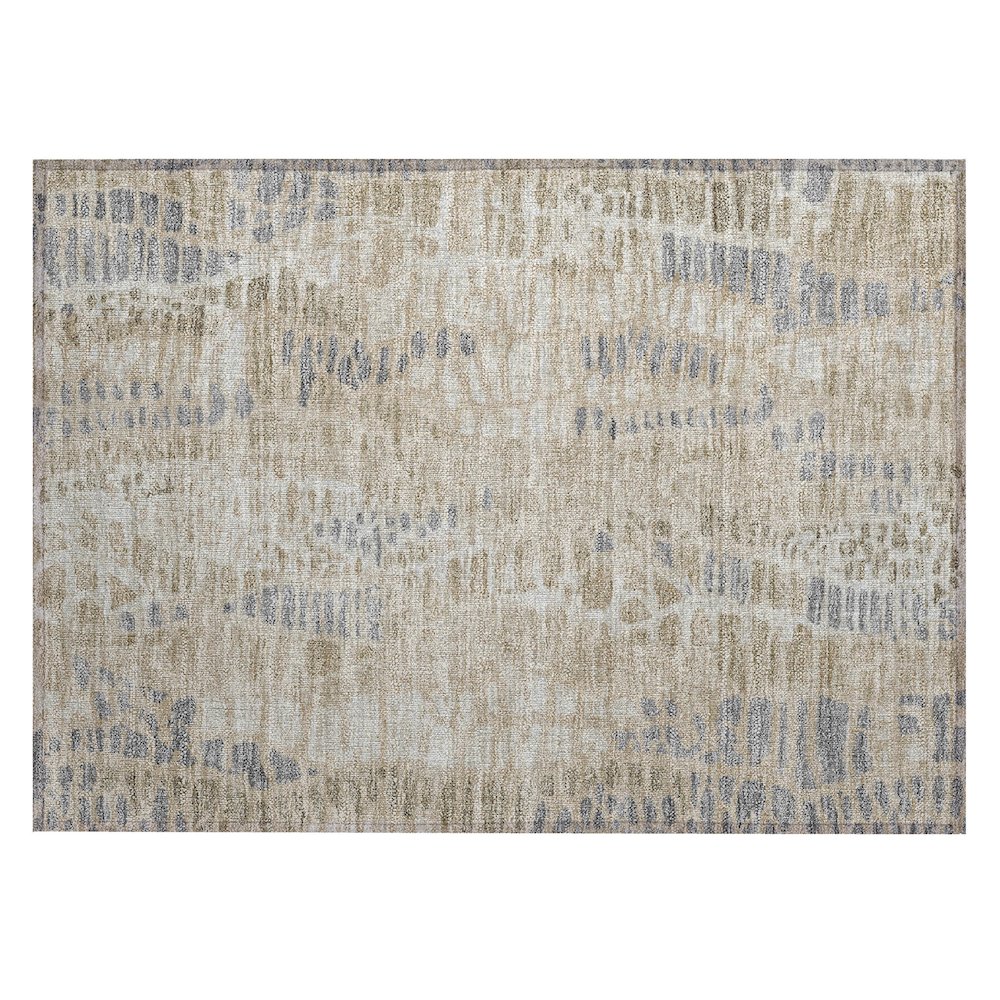 Machine Washable Indoor/Outdoor Chantille ACN2382 Brown 1'8" x 2'6" Rug. Picture 1