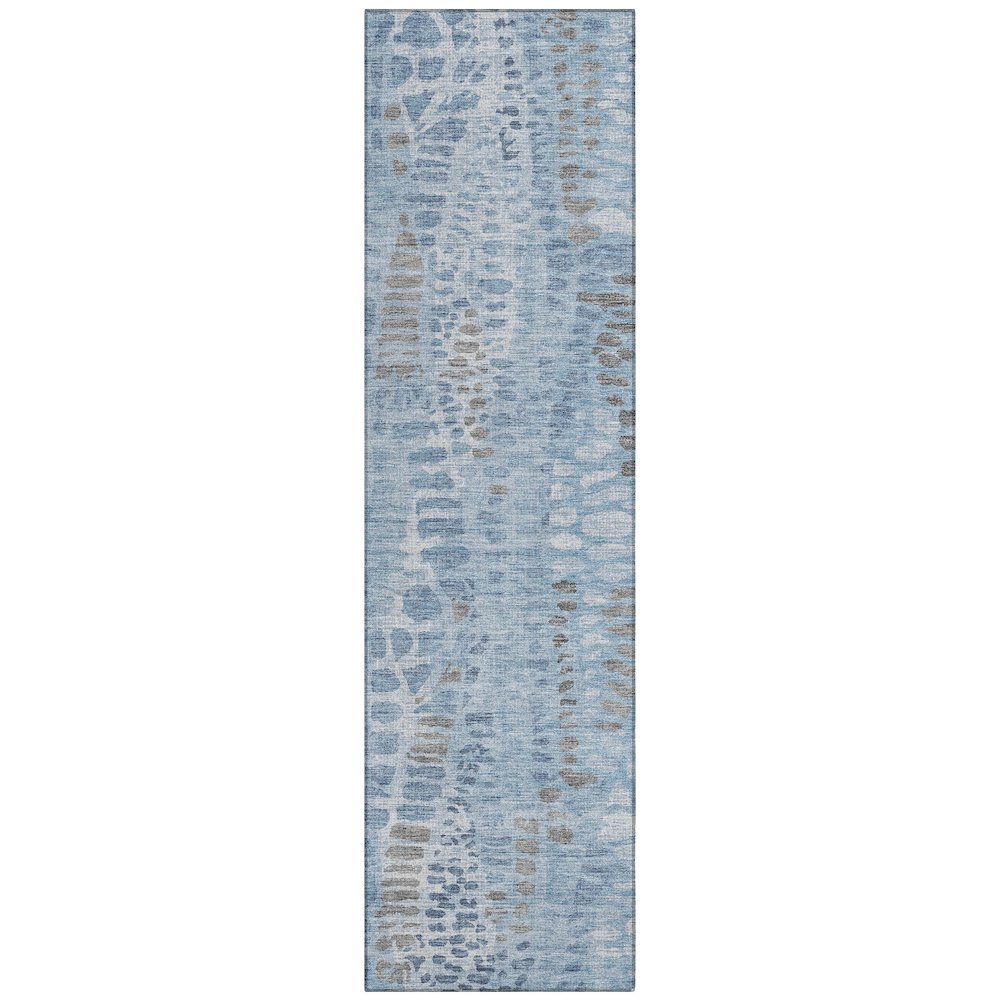 Machine Washable Indoor/Outdoor Chantille ACN2382 Blue 2'3" x 7'6" Runner Rug. Picture 1