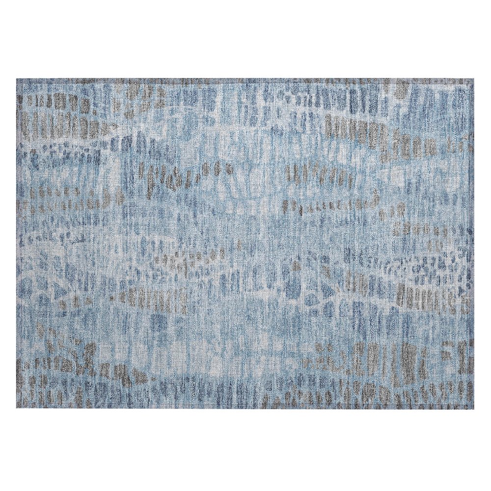 Machine Washable Indoor/Outdoor Chantille ACN2382 Blue 1'8" x 2'6" Rug. Picture 1