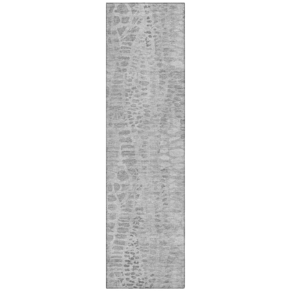 Machine Washable Indoor/Outdoor Chantille ACN2382 Gray 2'3" x 7'6" Runner Rug. Picture 1