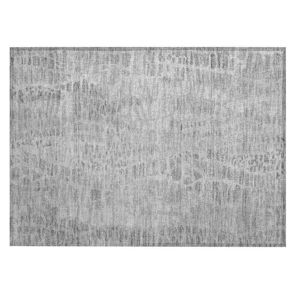 Machine Washable Indoor/Outdoor Chantille ACN2382 Gray 1'8" x 2'6" Rug. Picture 1