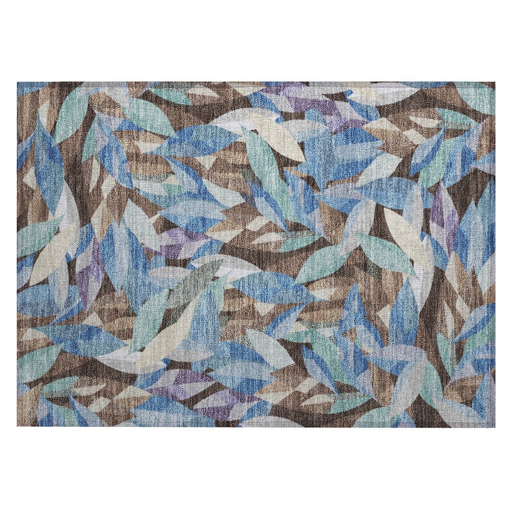 Machine Washable Indoor/Outdoor Chantille ACN2383 Brown 1'8" x 2'6" Rug. Picture 1