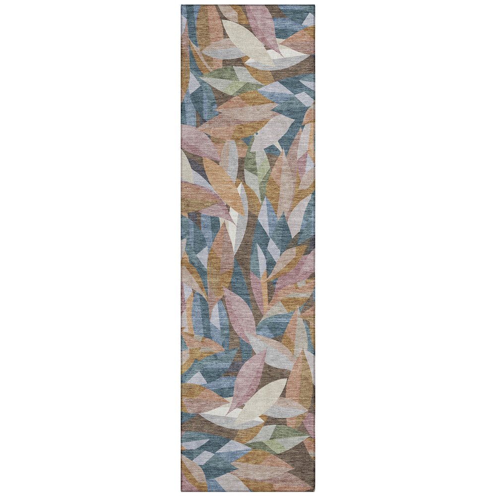 Machine Washable Indoor/Outdoor Chantille ACN2383 Orange 2'3" x 7'6" Runner Rug. Picture 1