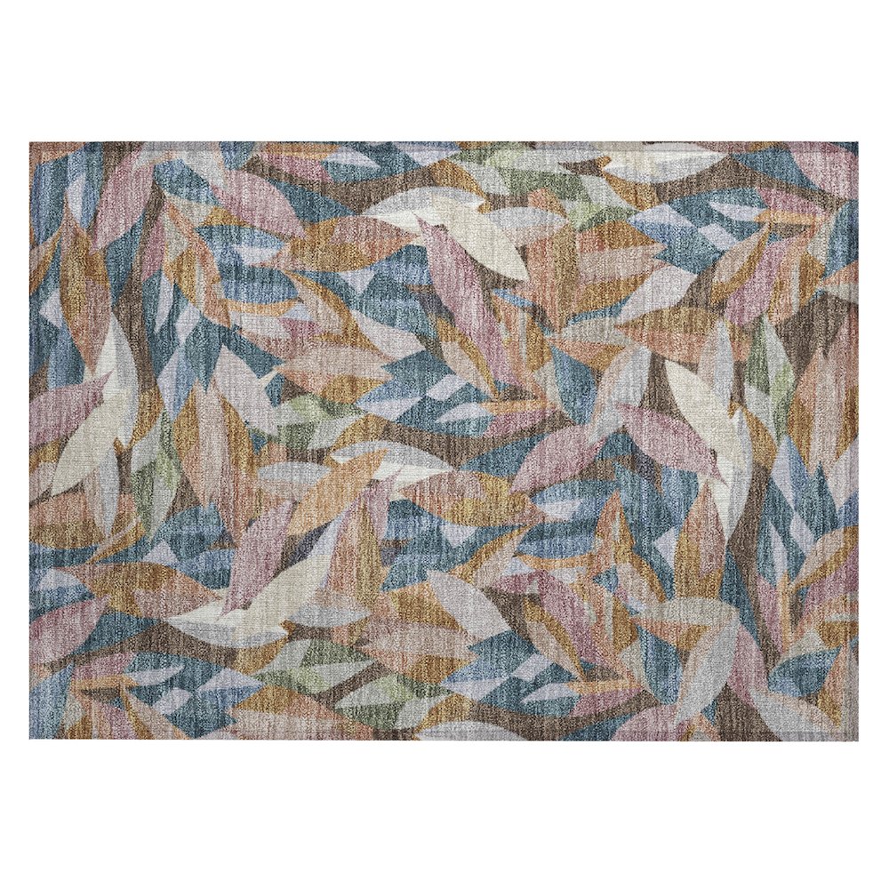 Machine Washable Indoor/Outdoor Chantille ACN2383 Orange 1'8" x 2'6" Rug. Picture 1