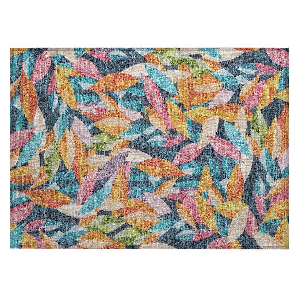 Machine Washable Indoor/Outdoor Chantille ACN2383 Blue 1'8" x 2'6" Rug. Picture 1