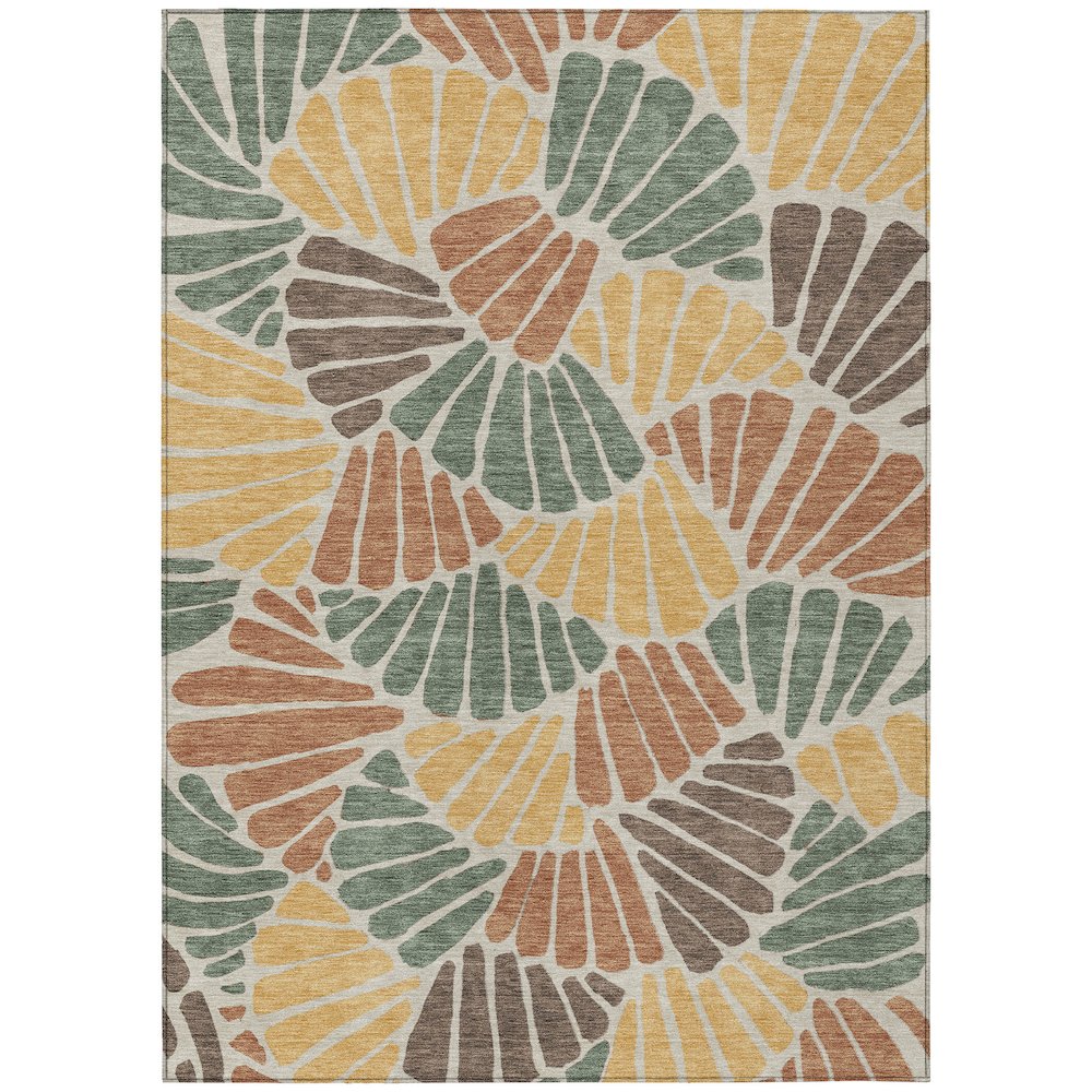Machine Washable Indoor/Outdoor Chantille ACN2384 Green 2'6" x 3'10" Rug. Picture 1